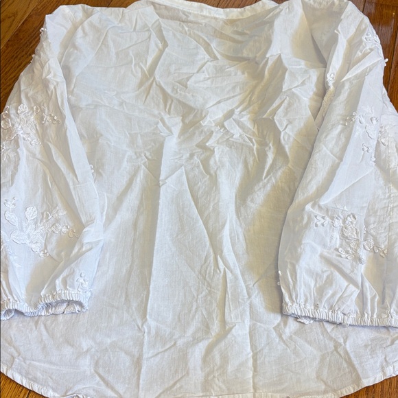 Hester & Orchard White Embroidered Romantic Button Down XL - Picture 3 of 3
